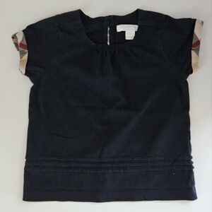 Navy Blue Burberry Toddler Girls Shirt Size 4Y EUC